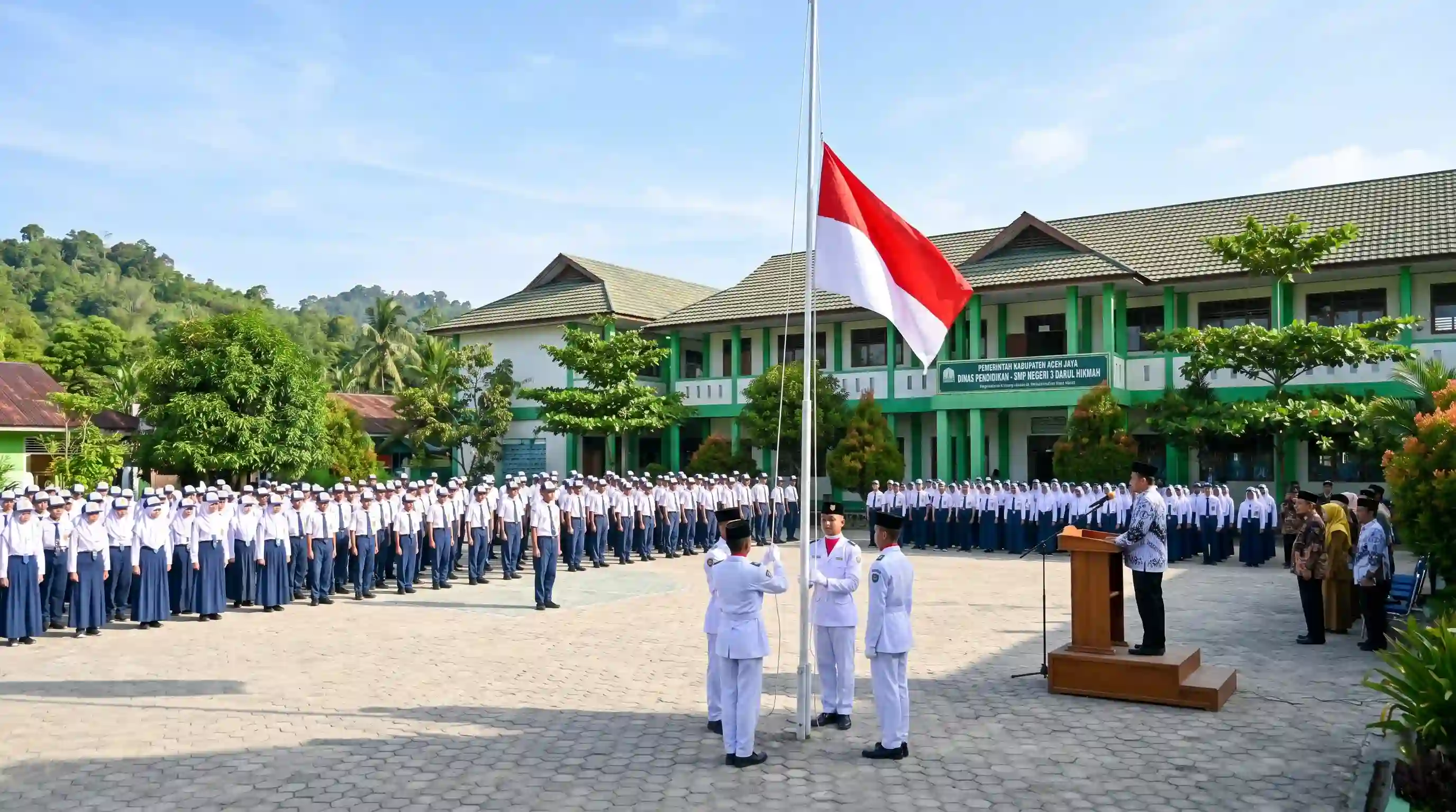 Upacara SMPN 3 Darul Hikmah